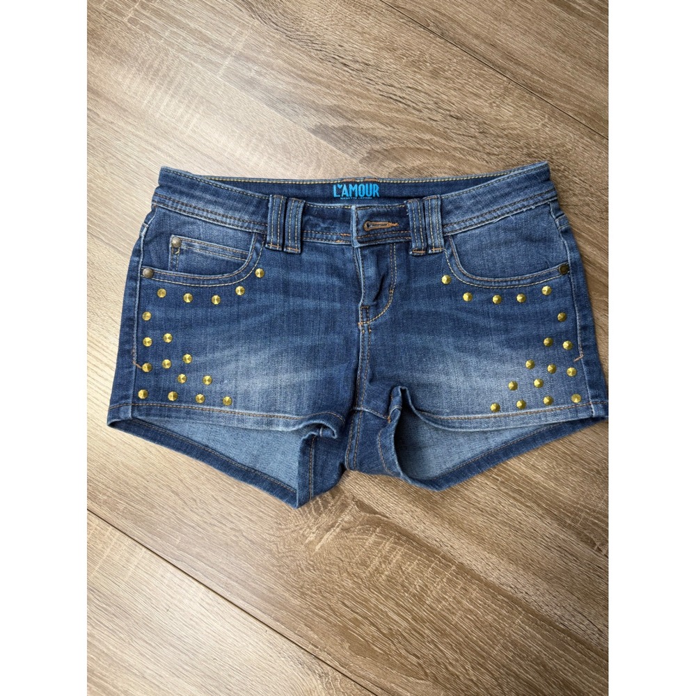 L'Amour Nanette Lepore Studded Denim Shorts Medium Wash Size 3 Womens